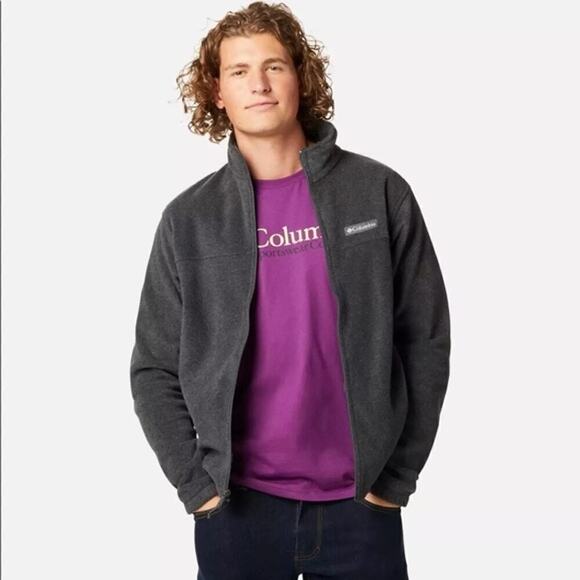 Columbia Men's Steens Mountain 2.0 Full Zip Fleece Jacket Grey‎ Gorpcore Size L - Picture 1 of 10